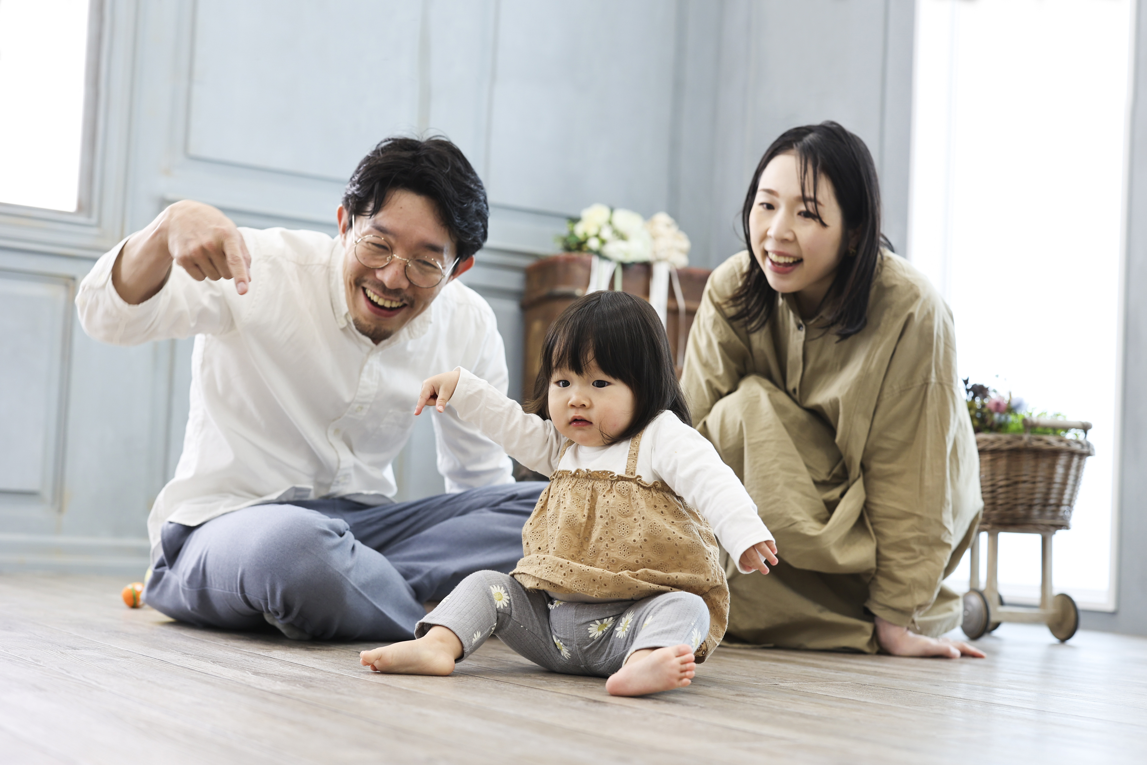 親子の自然なシーン